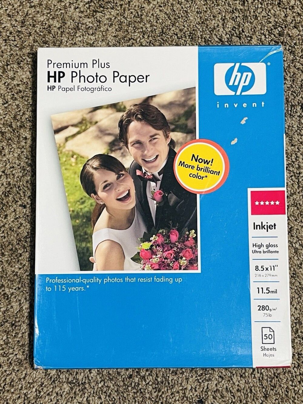 HP Premium Plus Photo Paper 8.5” X 11” High Gloss 46 Sheets #Q1785A
